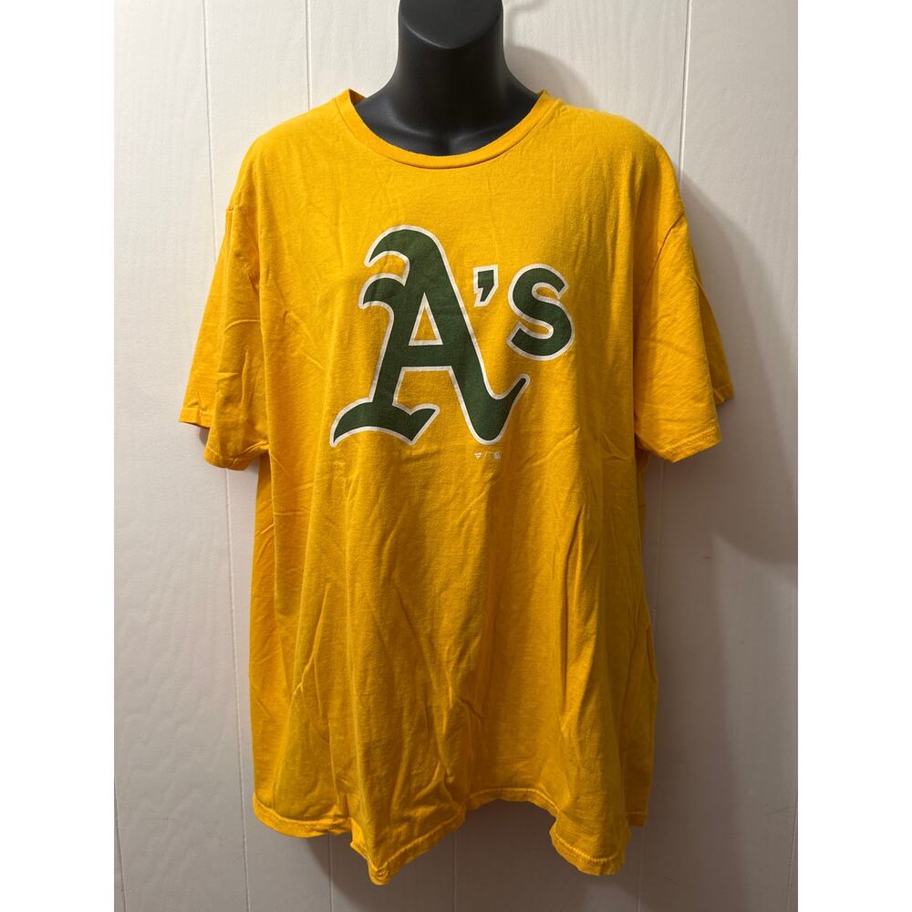 Fanatics XL Oakland A’s Yellow Cotton Sports Baseball Tshirt- Show team spirit!